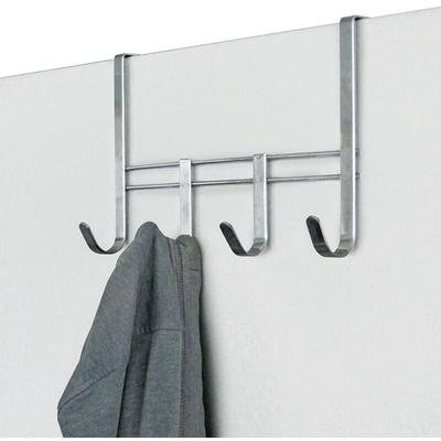 Buri - Metall Türgarderobe mit 4 Haken Garderobenleiste Kleiderhaken Türhaken Garderobe Image