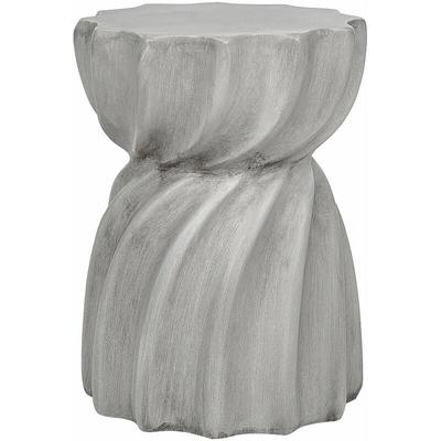 Beliani - Beistelltisch Grau Leichtbeton und Glasfaser Rund ⌀ 35 cm mit Rillen Struktur Modern Image