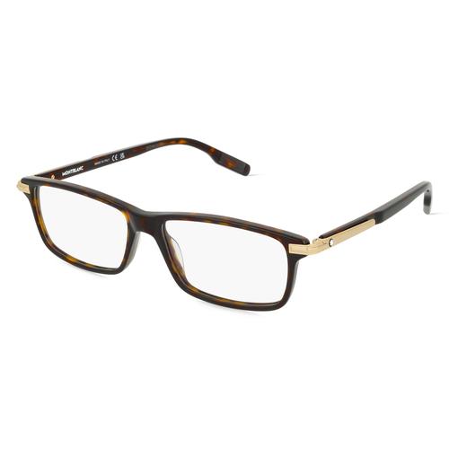 Montblanc MB0217O Herren-Brille inkl. Gläser Vollrand Rechteckig Kunststoff-Gestell 55mm/15mm/145mm, braun