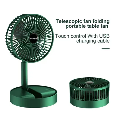 2024 New Stand Fan 6 Inch Folding Portable Telescopic Floor/USB with Rechargeable Battery 3 Speeds