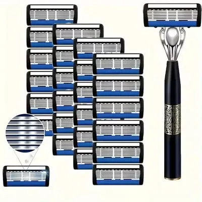 7-Layer Shaver Blade Manual Razor with Replaceable Blades No Skin Damage Blades Shaver Resistant