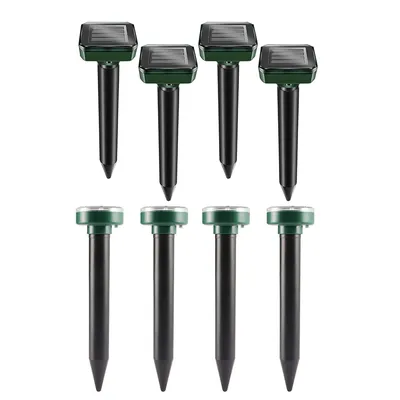 4PCS Solar Animal Repellant Continuous 24-Hour Protection Ultrasonic Flash Bird Animal Audible and
