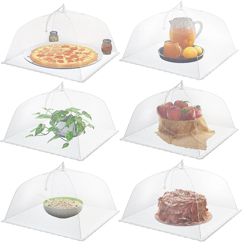 Kitchen Foldable Food Mesh Cover Anti-fly Umbrella Tent Cover Vegetable Fruit Breathable Insect-Proof Lid Food Protection Gadget