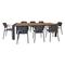 Ensemble de jardin table aluminium noir et fauteuil 8 places