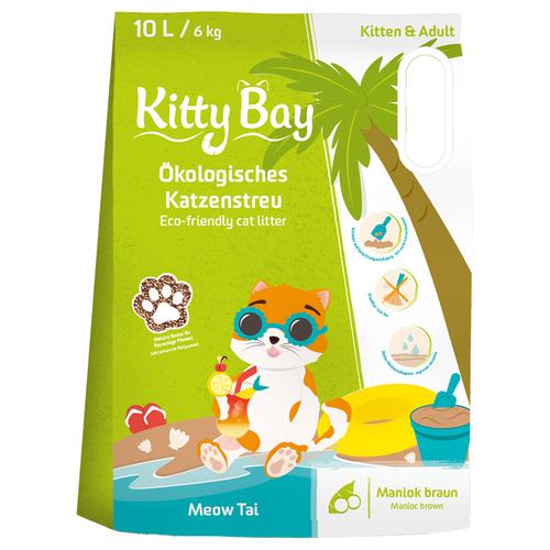 Sparpaket: 3x 10L KittyBay Ökologische Katzenstreu Meow Tai Brauner Maniok