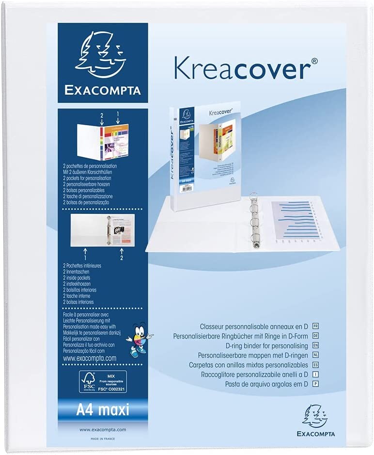 5 x FALKEN Präsentationsringbuch DIN A4 2 x DIN A5 Ringbuch 4 D-Ringe Ø 20 mm Weiß Image