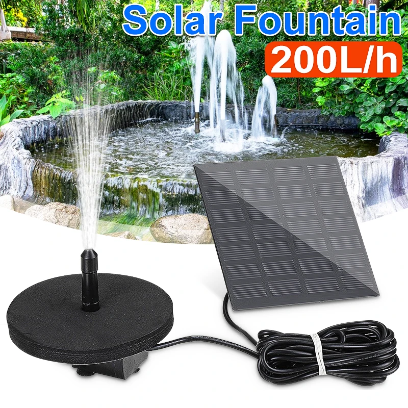 1,5 w Solar brunnen pumpe mit 6 Düsen Solar betriebene Pumpe mit Solarpanel-Kit für Vogel bad, Teich, Garten und andere Orte