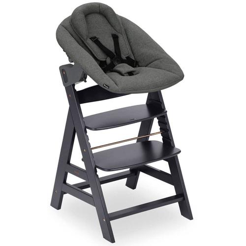 Hochstuhl HAUCK ""Alpha Newborn Set Plus, Dark Grey"" Gr. B/H/T: 49cm x 93,5cm x 65cm, grau (dark grey) Baby Stühle mit Newborn Aufsatz; FSC - schützt Wald weltweit