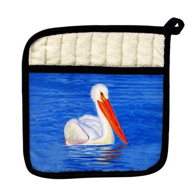 White Pelican Portrait Pot Holder - 9x9