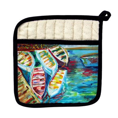 Six Rowboats Pot Holder - 9x9