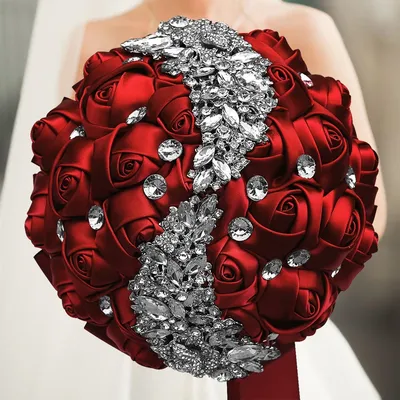 1Pcs/lot burgundy red Brooch Marriage Rhinestone Bridal Bridesmaid Bouquets