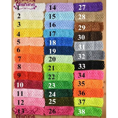 50pcs/lot 1.5 Inch Elastic Crochet Headbands Girls Waffle Headwear DIY Children Hair Band Hair Accessories