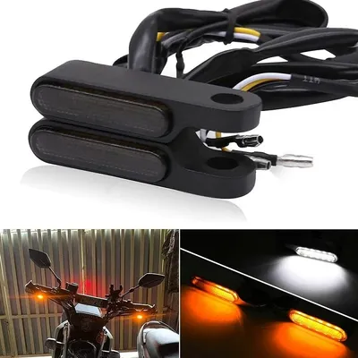 2Pcs Motorcycle Mini LED Turn Signal Running Lights Amber White Blinker Indicators Lamps For Harley Davidson Touring Accessories