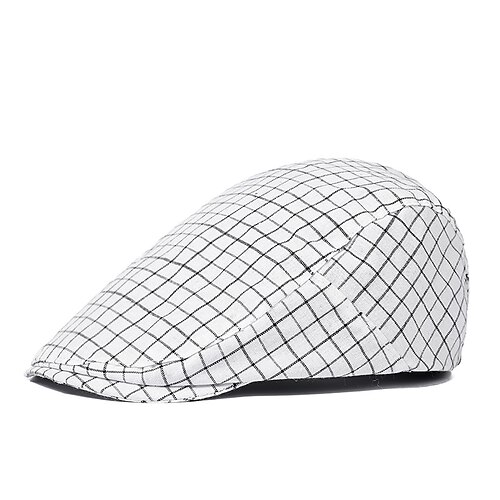 Herren Schiebermütze Ascot-Hut Ballonmütze Schwarz Weiß Baumwolle Modisch Brautkleider schlicht Strasse Täglich Plaid Einstellbar Sonnenschutz Atmungsaktiv Image
