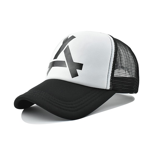 Herren Snapback Cap Cap Basecap Sonnenhut Kappe Mesh-Kappe Schwarz Weiß Baumwolle Gitter Netzrücken Modisch Brautkleider schlicht Strasse Täglich Graphic Einstellbar Sonnenschutz Atmungsaktiv Image
