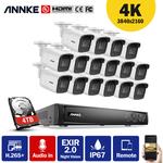 Kit Vidéosurveillance Surveillance 4K Ultra hd PoE Système de sécurité vidéo réseau 16CH H.265 +