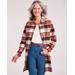 Blair Women's Plaid Shirt Jacket - Red - L - Misses