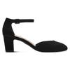 Spangenpumps TAMARIS, Damen, Gr. 41, schwarz, Textil, unifarben, Veloursleder, klassisch, Schuhe, Riemchenpumps, Abendschuh, Festtagsschuh, verstellbare Schnalle