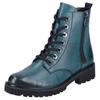 Schnürstiefelette REMONTE, Damen, Gr. 44, blau (petrol), Leder, used, klassisch, Schuhe, Blockabsatz, Stiefelette, Schnürboots, Flats im Used Look