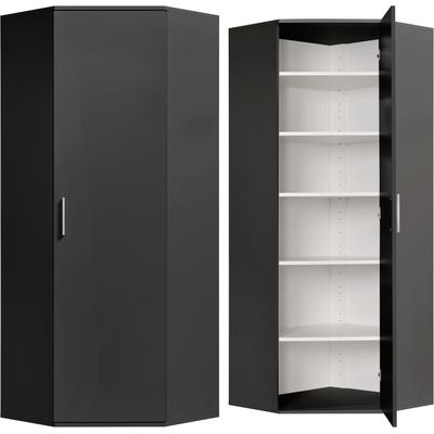 Mehrzweckschrank PROCONTOUR "Eckschrank Clara BESTSELLER", grau (anthrazit), B:64cm H:167cm T:64cm, Schränke, Höhe 167cm, mit variabel verstellbaren Einlegeböden Image