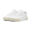 Sneaker PUMA "Carina 2.0 Sneakers Damen", Gr. 37.5, weiß (weiß gold alpine snow), Obermaterial: Textil, Synthetik, Kuhleder; Futter: Textil; Innensohle: Textil; Laufsohle: Gummi, Schuhe