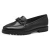 Slipper TAMARIS, Damen, Gr. 39, schwarz, Glattleder, unifarben, klassisch, Schuhe, Loafer, Halbschuh, Schlupfschuh mit eleganter Zierkette