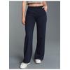 Jerseyhose TRIGEMA "TRIGEMA Jogginghose mit weitem Bein", Damen, Gr. L, US-Größen, blau (navy), 70% Baumwolle, 30% Polyester, casual, Hosen