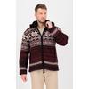 Strickfleecejacke DEPROC ACTIVE "LHOTSE MEN", Herren, Gr. L (52), rot (weinrot), Obermaterial: 100% Wolle; Futter: 100% Polyester, casual, Langarm gerader Abschluss, Jacken, mit Kapuze und weichem Fleece gefüttert