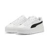 Sneaker PUMA "Karmen II Leather Sneakers Damen", Gr. 39, schwarz-weiß (weiß schwarz silber metallic), Obermaterial: Kuhleder, Textil, Synthetik; Futter: Textil; Innensohle: Textil; Laufsohle: Gummi, Schuhe