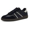Plateausneaker TAMARIS, Damen, Gr. 41, schwarz (schwarz, kombiniert), Leder, Lederimitat, unifarben mit Farbeinsatz, sportlich, Schuhe, Freizeitschuh, Halbschuh, Schnürschuh mit gepolstertem Schaftrand