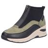 Sneaker RIEKER, Damen, Gr. 38, bunt (schwarz, khaki), Lederimitat, Textil, sportlich, Schuhe Sneaker, Freizeitschuh, High Top Sneaker, Stiefelette mit modischer Laufsohle