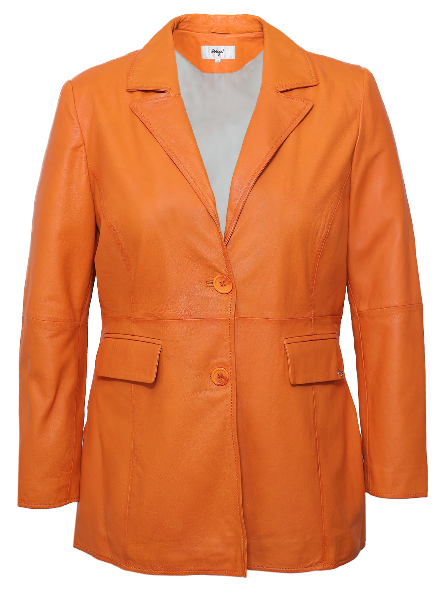 Blouson MAZE "42023100", Damen, Gr. 54, orange (tangerine), Obermaterial: 100% Lammleder / Innenfutter: 100% Baumwolle/ Ärmelfutter: 100% Polyester/ Strick: 95% Baumwolle, 5% Elasthan, Jacken Image