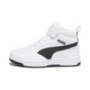 Sneaker PUMA "Rebound V6 Mid Sneakers Kinder", Kinder, Gr. 32, schwarz-weiß (weiß schwarz), Obermaterial: Synthetik, Textil; Futter: Textil; Innensohle: Textil; Laufsohle: Gummi, Schuhe