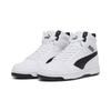 Sneaker PUMA "Rebound V6 Mid Sneakers Jugendliche", Kinder, Gr. 35.5, schwarz-weiß (weiß schwarz), Obermaterial: Synthetik; Futter: Textil; Innensohle: Textil; Laufsohle: Gummi, Schuhe