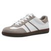 Plateausneaker TAMARIS, Damen, Gr. 40, weiß (sanftes weiß kombi), Leder, Lederimitat, unifarben mit Farbeinsatz, sportlich, Schuhe, Freizeitschuh, Halbschuh, Schnürschuh mit gepolstertem Schaftrand
