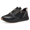 Keilsneaker TAMARIS, Damen, Gr. 38, schwarz (schwarz kombiniert), Lederimitat, Textil, sportlich, Schuhe Sneaker, Freizeitschuh, Halbschuh, Schnürschuh, trendige Metallic-Details