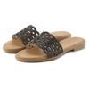 Pantolette LASCANA, Damen, Gr. 39, schwarz, Obermaterial: 100% Rindsleder. Futter: 100% Synthetik. Decksohle: 100% Synthetik. Laufsohle: 100% Synthetik, unifarben, Glitzer, feminin, Schuhe, Mule, Sandale, offener Schuh aus Leder mit kleinen Cut-Outs