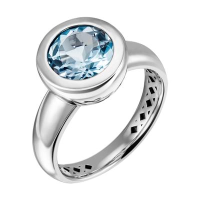 Fingerring JOBO Gr. 52, silber (silber 925, blau), Fingerringe, Damen, 52, Silber 925 (Sterlingsilber), 925 Silber mit Blautopas Image