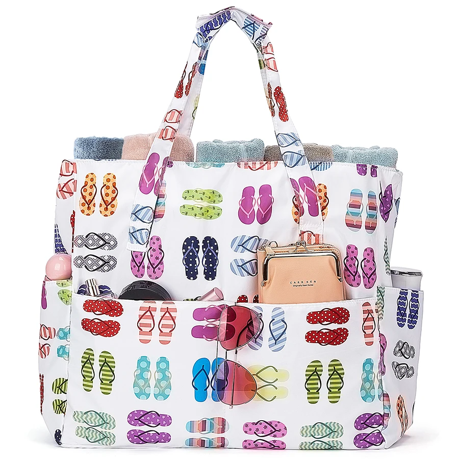 Sac de plage et de piscine étanche pour femme, grand fourre-tout de gymnastique, sac à main avec compartiment de support, sac de rangement de voyage, mode