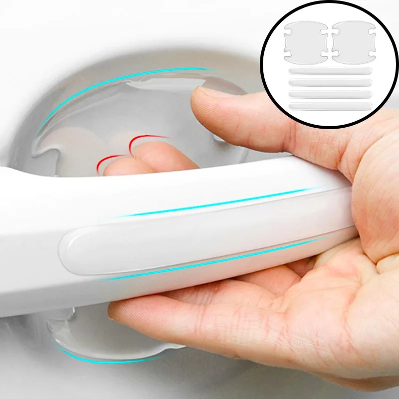 Autocollants universels de protection contre les rayures pour poignée de porte de voiture, 8 pièces, pour Vw Polo Vw Passat B8 Kia Ceed Jd Megane 3 Renault Megane 4