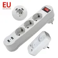 Adaptateur d'extension Standard allemand vers prises électriques ue, avec interrupteur marche/arrêt, prise de courant 1 à 2/3 voies, Charge rapide 250V