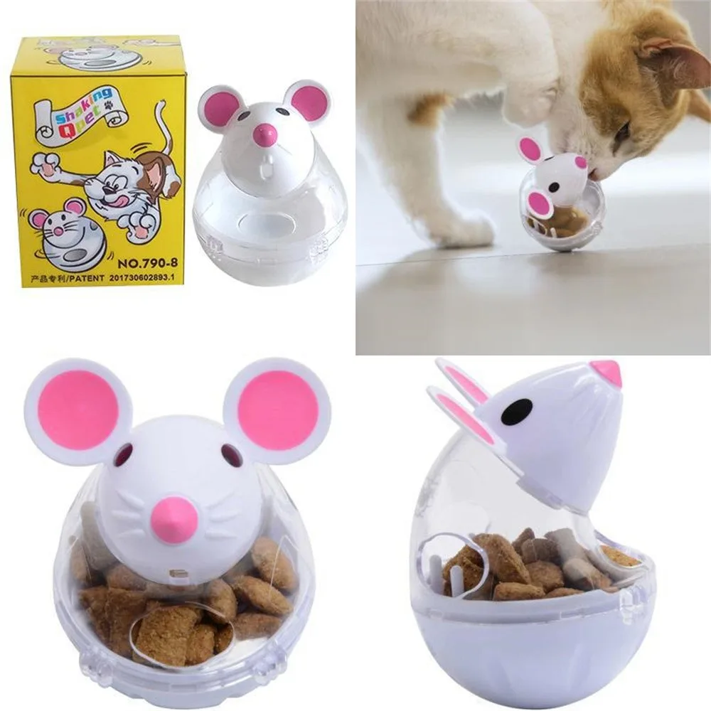 Boule de nourriture pour chat en plastique, jouet intéressant, beau distributeur de nourriture, jouet soucieux, conteneur de nourriture, mangeoire pour chat, question, souris