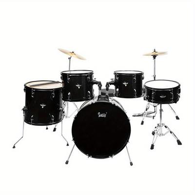 TEMU 22in 5-drum Poplar Double-layer Oil Skin Starry Black Stand Drum