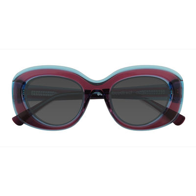 Female s horn Clear Purple Blue Acetate,Eco Friendly Prescription sunglasses - Eyebuydirect s Damast