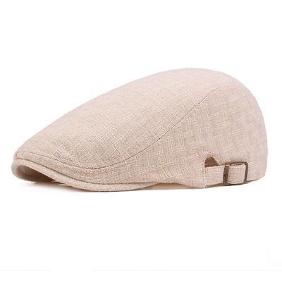 Men's Flat Cap Ascot Hat Newsboy Hat Black Blue Cotton / Linen Blend Fashion Casual Street Daily Plain Adjustable Sunscreen Breathable