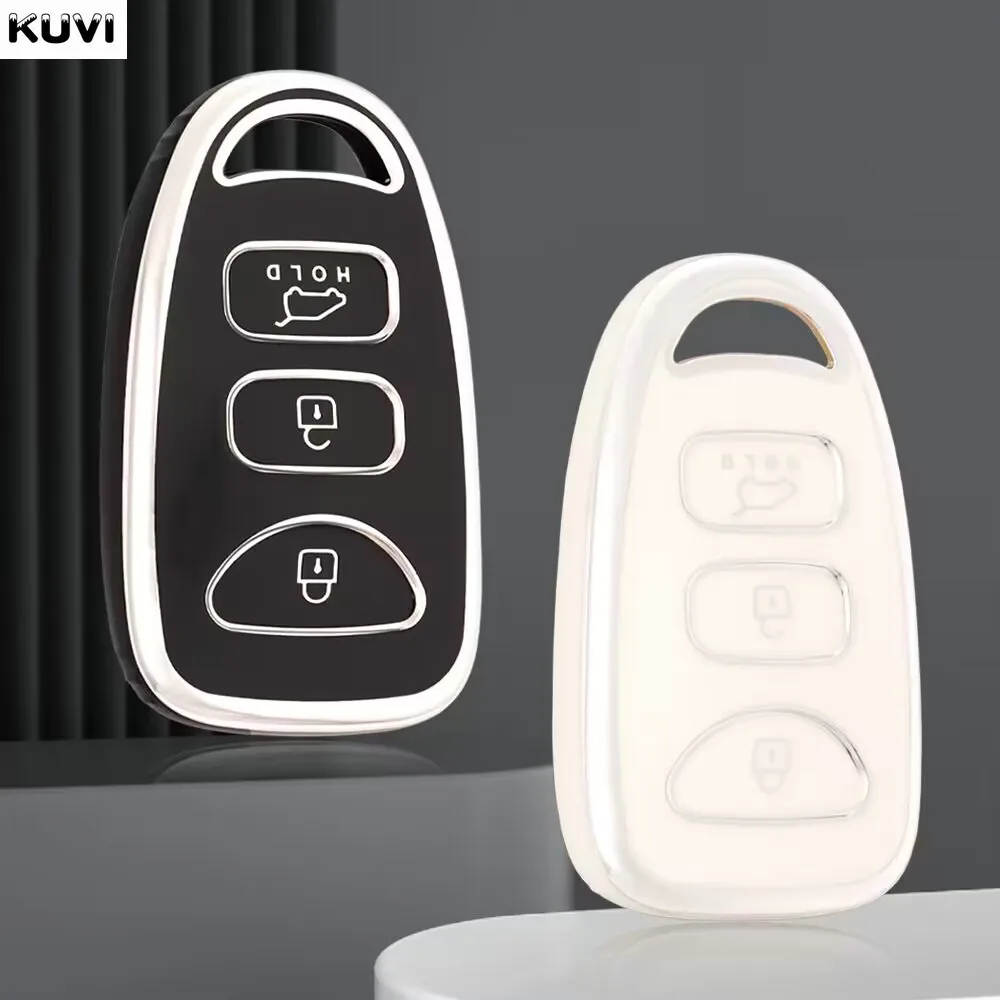 New TPU Car Remote Key Case Cover Shell for Hyundai Kia Elantra Sonata Accent Tucson Sonata Santa FE Carens 2007-2011 Keyless