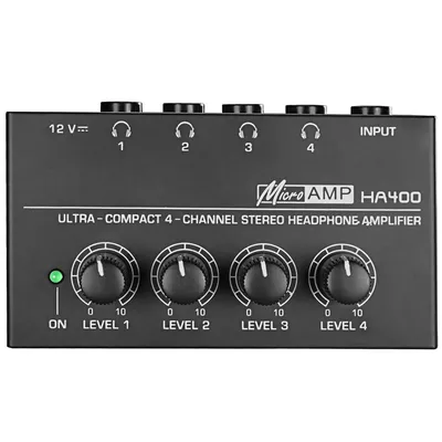 Headphone Amplifier Ultra-Compact Stereo Earphone Amplifier Audio Amplifier 4 Channels for Music