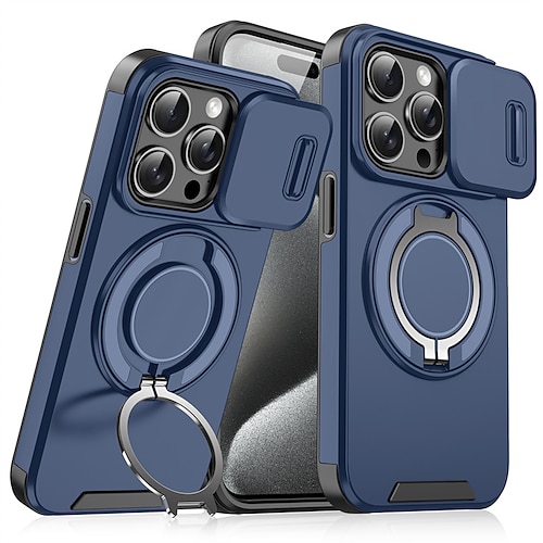 Handy Hülle Handyhüllen Für iPhone 17 Air iPhone 17e 16 15 14 Pro Max Plus 16e 13 12 11 Pro Max Rückseite Ringhalter Stoßfest PC Image