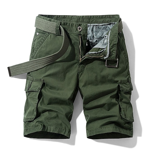 Herren Taktische Shorts Cargo Shorts Kurze Hosen Shorts Kurze Hosen Knopf Multi Pocket Glatt tragbar Kurz Outdoor Täglich Campen und Wandern Modisch Klassisch Schwarz Armeegrün Image