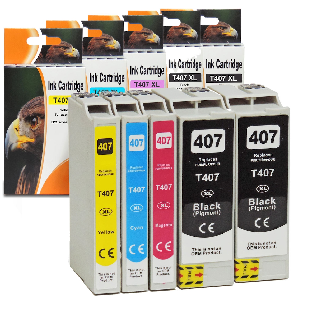 5er Set D&C Tinte für WorkForce Pro WF-4745 DTWF Druckerpatronen kompatibel WorkForce Pro WF-4745DTWF Drucker Image